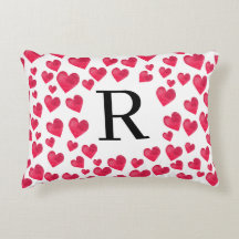 Zachte Monogram Rode Hartjes Aangepast Monogram