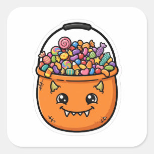 Zachte Monster Snoep Emmer Trick Or Treat Sticker