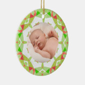 Zachte Mooie Pastels Aangepaste Kerst Foto Afbeeld Keramisch Ornament (Rechts)