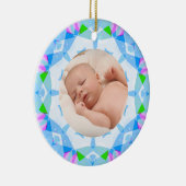 Zachte Mooie Pastels Aangepaste Kerst Foto Afbeeld Keramisch Ornament (Rechts)