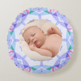 Zachte Mooie Pastels Aangepaste Kerst Foto Afbeeld Rond Kussen