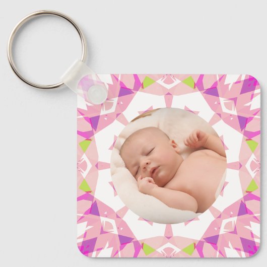 Zachte Mooie Pastels Aangepaste Kerst Foto Afbeeld Sleutelhanger (Voorkant)