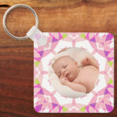 Zachte Mooie Pastels Aangepaste Kerst Foto Afbeeld Sleutelhanger (Voorkant)