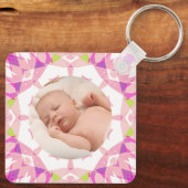 Zachte Mooie Pastels Aangepaste Kerst Foto Afbeeld Sleutelhanger (Achterkant)