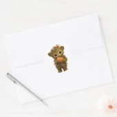 Zachte Mos Beer Pompoen Sticker (Envelop)