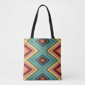 Zachte Multi-Kleur Diamant & Streep Tote Bag (Voorkant)