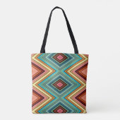 Zachte Multi-Kleur Diamant & Streep Tote Bag (Achterkant)