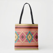 Zachte multi-kleur diamant & streep tote bag (Voorkant)