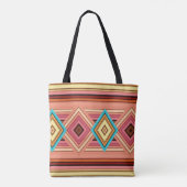 Zachte multi-kleur diamant & streep tote bag (Achterkant)