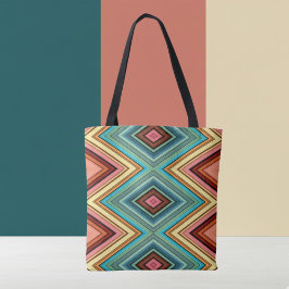 Zachte Multi-Kleur Diamant & Streep Tote Bag