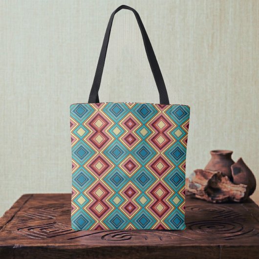 Zachte multi-kleurige diamant & strepen tote bag