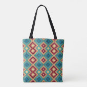 Zachte multi-kleurige diamant & strepen tote bag (Achterkant)
