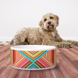 Zachte multi-kleurige diamant & strepen voerbakje