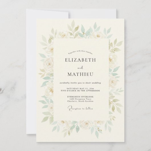 Zachte Munt Delicate Lente Bruiloft Kaart (Voorkant)