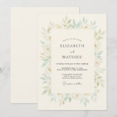 Zachte Munt Delicate Lente Bruiloft Kaart (Voorkant / Achterkant)