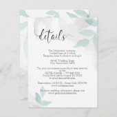 Zachte munt en grijze bruiloft — details informatiekaartje (Voorkant / Achterkant)