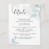 Zachte munt en grijze bruiloft — details informatiekaartje (Voorkant)