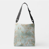 Zachte munt kleur cross body canvas tas (Voorkant)