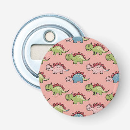 Zachte naadloze dinosauruspatroon button flesopener