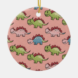 Zachte naadloze dinosauruspatroon keramisch ornament