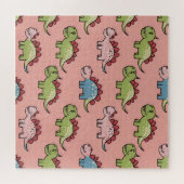 Zachte naadloze dinosauruspatroon legpuzzel (Horizontaal)