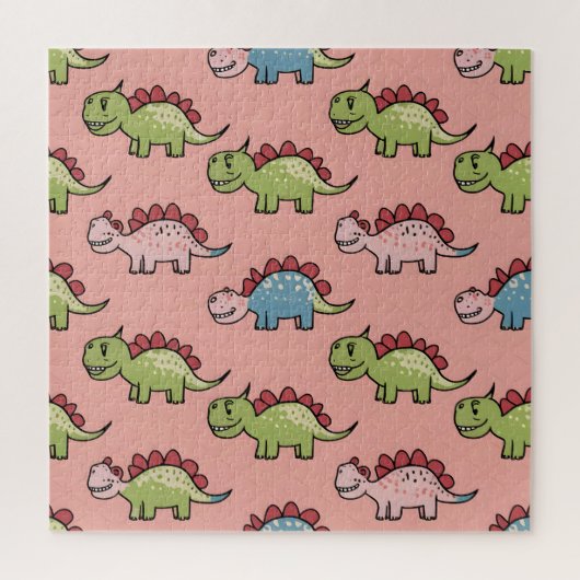 Zachte naadloze dinosauruspatroon legpuzzel (Verticaal)