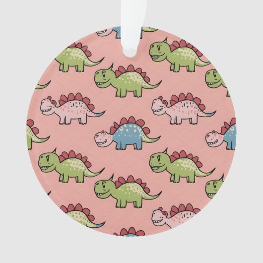 Zachte naadloze dinosauruspatroon ornament (voorkant)