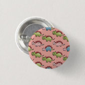Zachte naadloze dinosauruspatroon ronde button 3,2 cm (Voorkant /achterkant)