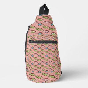 Zachte naadloze dinosauruspatroon sling bag