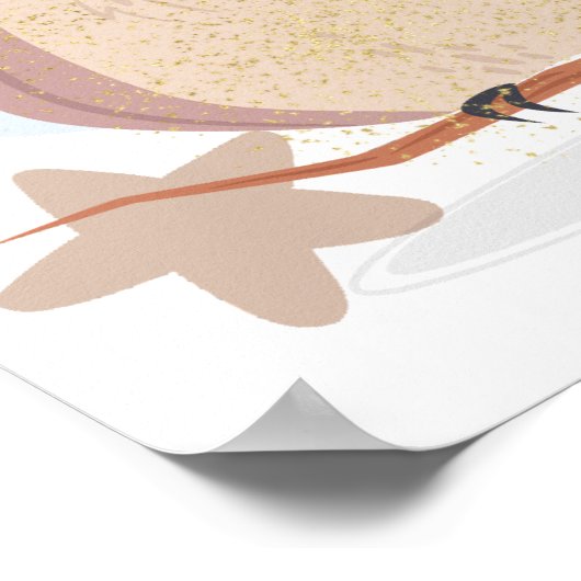 Zachte nachtscène met uil, poster (Hoek)