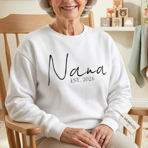 Zachte Nana EST Jaar Knus Elegant Script Ontwerp Trui