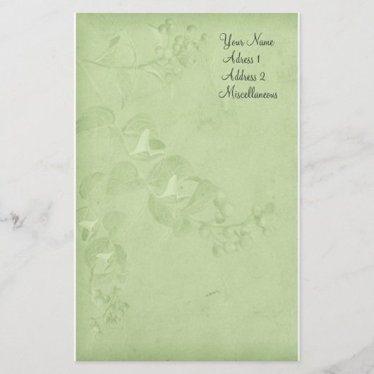 Zachte Natuur in het groen Briefpapier (Voorkant)
