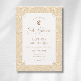 Zachte Natuurlijke Bruine Ornament Gouden Blad Bab Kaart