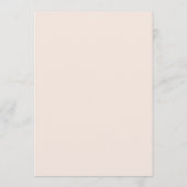 Zachte Natuurlijke Pastel Beige Bruiloft Menu (Achterkant)