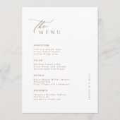 Zachte Natuurlijke Pastel Beige Bruiloft Menu (Voorkant)