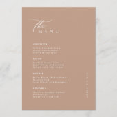 Zachte natuurlijke pastel Mocco bruiloft Menu (Voorkant)