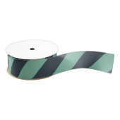 Zachte Navy en Mint Groene Brede Streep Grosgrain Lint (Spoel)