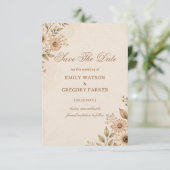 Zachte Neutrale Bloemstijl Save The Date (Staand voorkant)