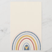 Zachte Neutrale Boho Regenboog Hart Briefpapier (Achterkant)