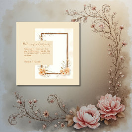 Zachte neutrale botanische bruiloft bedankjes labels