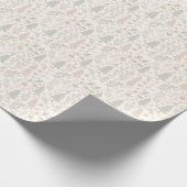 Zachte neutrale botanische kerstverpakkings papier (Hoek)