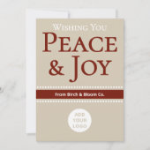 Zachte neutrale kerstkaart | Voeg bedrijfslogo toe (Voorkant)