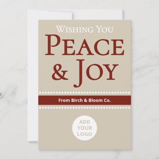 Zachte neutrale kerstkaart | Voeg bedrijfslogo toe (Voorkant)