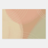 Zachte neutrale lijnen kleurrijke retro Earthy Gif Inpakpapier Vel (Voorkant 3)