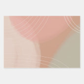 Zachte neutrale lijnen kleurrijke retro Earthy Gif Inpakpapier Vel (Voorkant)