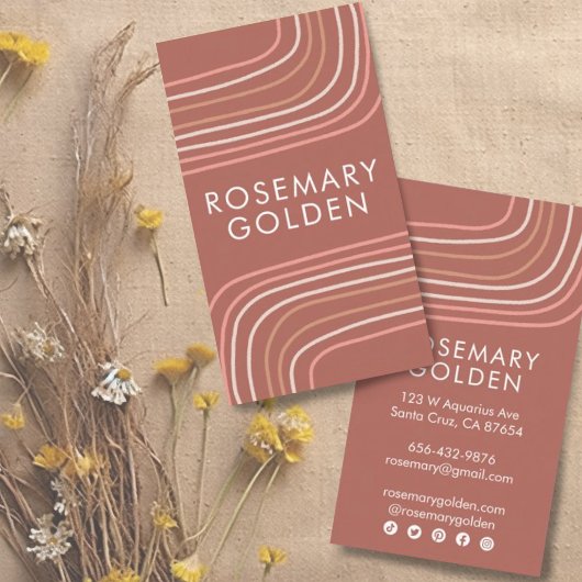 Zachte neutrale lijnen minimalistisch eenvoudige e visitekaartje