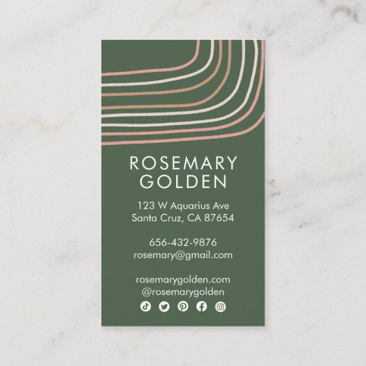 Zachte neutrale lijnen minimalistisch eenvoudige e visitekaartje (Achterkant)