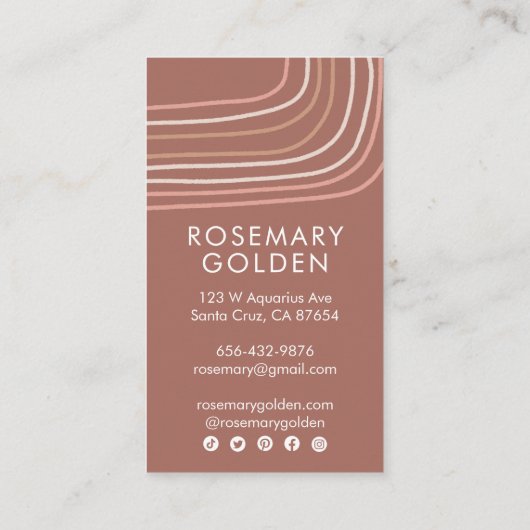 Zachte neutrale lijnen minimalistisch eenvoudige e visitekaartje (Achterkant)