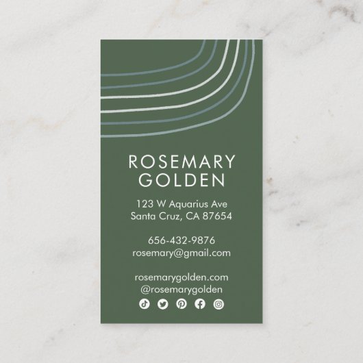 Zachte neutrale lijnen minimalistisch eenvoudige e visitekaartje (Achterkant)