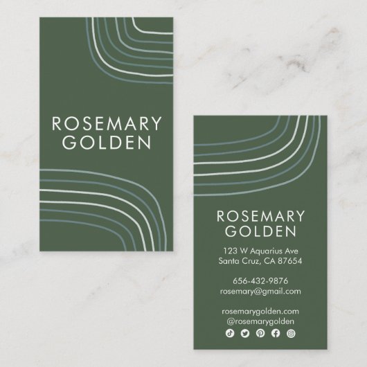 Zachte neutrale lijnen minimalistisch eenvoudige e visitekaartje (Voorkant / Achterkant)